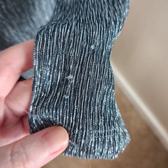 R&M Richards 2 Piece Set Jacket and Dress Metallic Blue Size 4P NWT - Picture 9 of 16